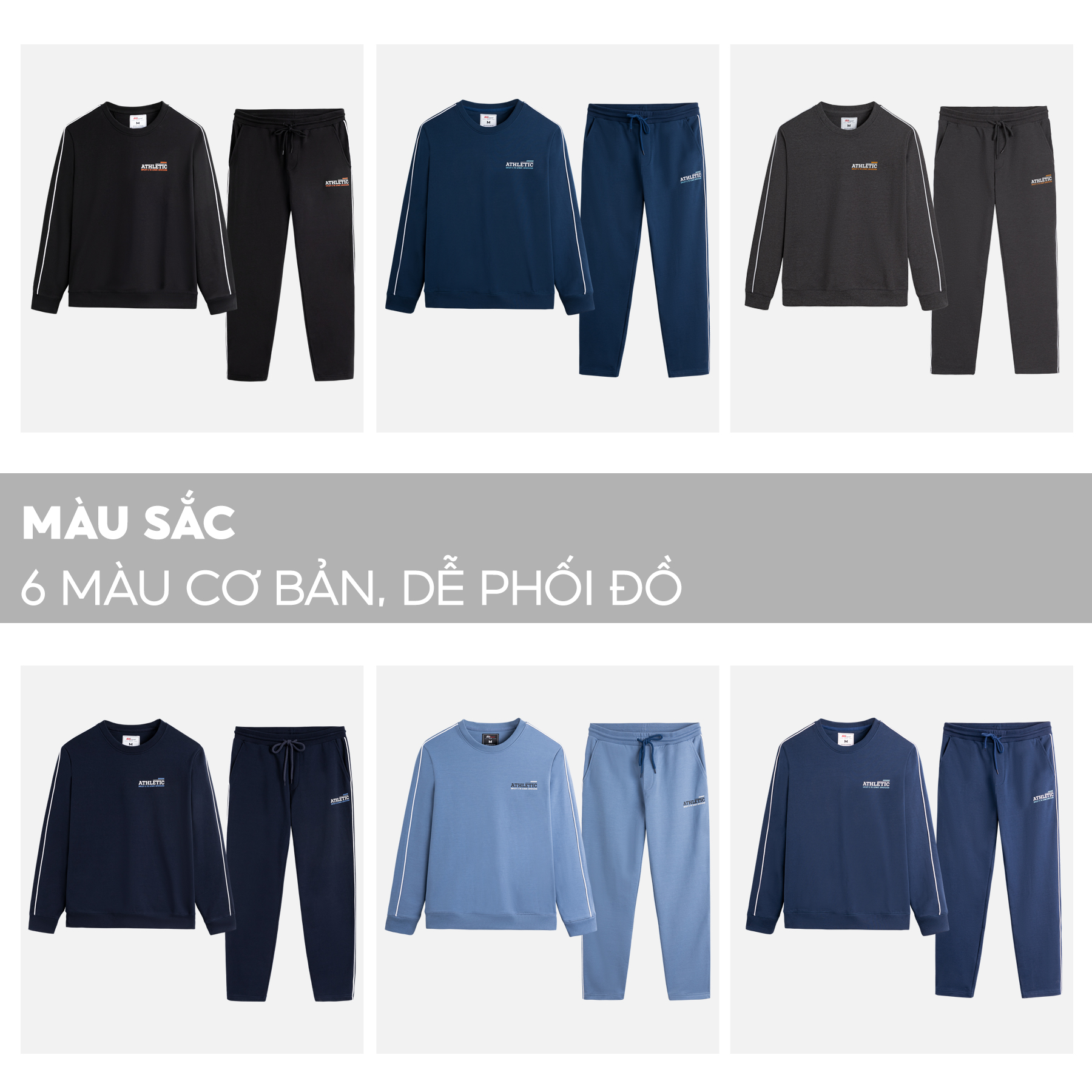 Bộ Quần Áo Nam Thu Đông Chất Nỉ 5S ATHLETIC , Dày Dặn, Giữ Ấm, Co Giãn, Thiết Kế In Trẻ Trung
