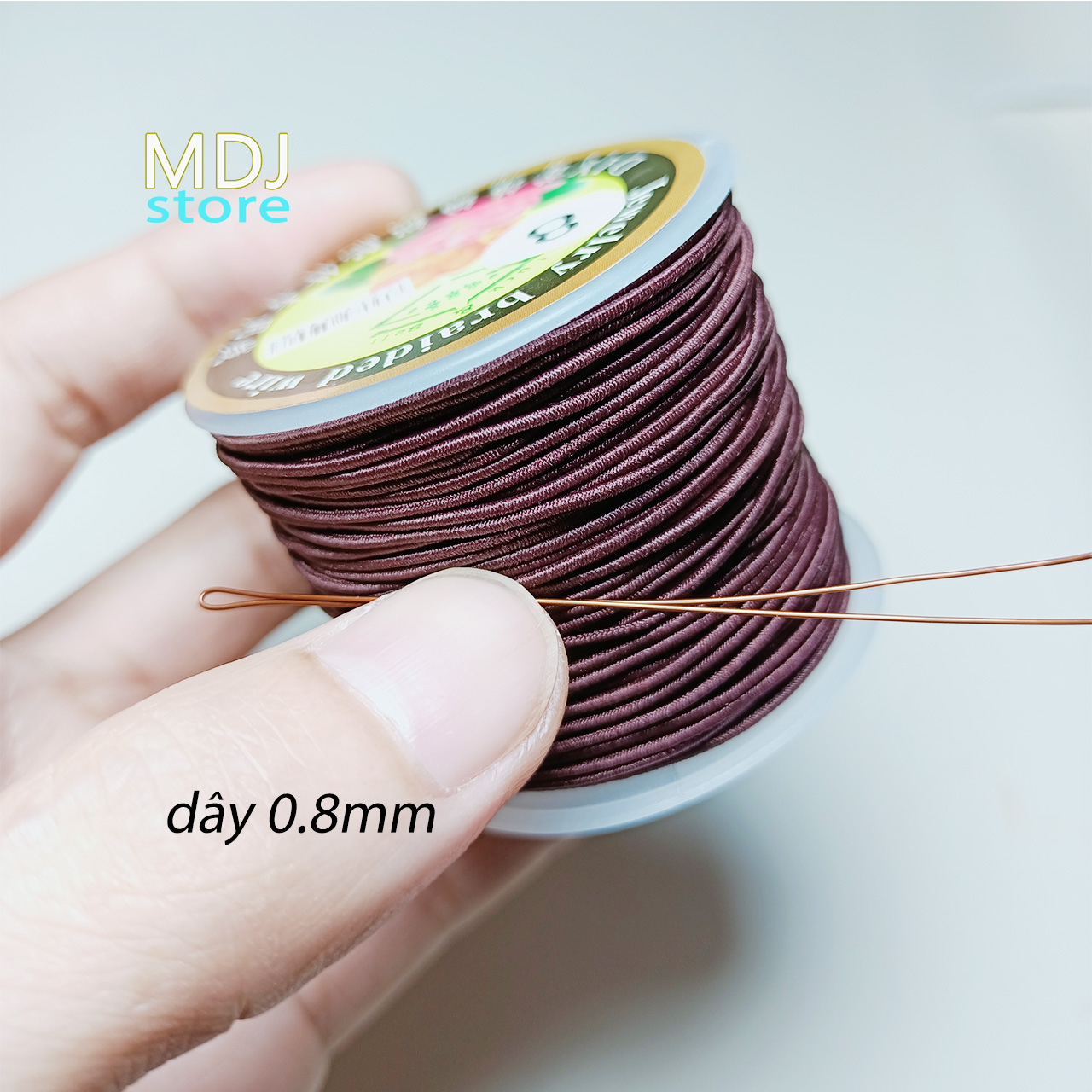 Dây dù lõi chun co giãn MDJ xâu vòng gỗ chuỗi hạt, Dây dù co giãn tốt bền chắc cuộn 30 / 50 m size 0.6/ 0.8/ 1.0 mm