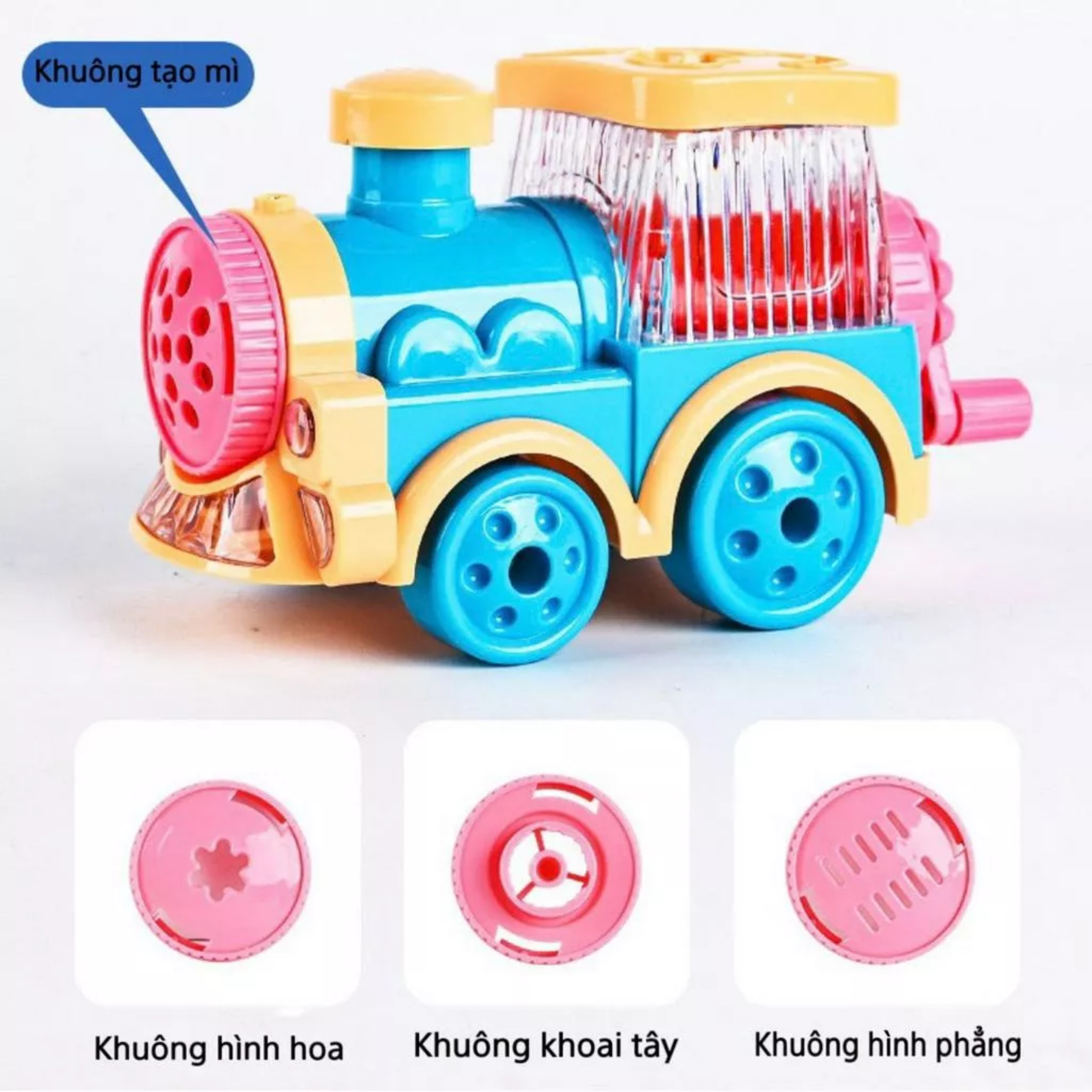 Đồ Chơi Tàu Hỏa Chạy Pin Nhạc Đèn Làm Đồ Ăn Kèm Khuôn Cho Bé