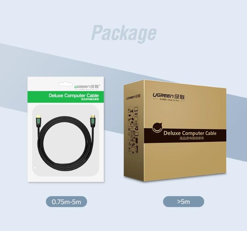 Ugreen UG40464HD101TK 5M màu Đen Cáp tín hiệu HDMI chuẩn 1.4 hỗ trợ phân giải 4K * 2K - HÀNG CHÍNH HÃNG