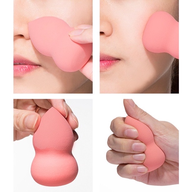 Mút trang điểm 4 món hình  quả trứng ,trái cây  , bông tán phấn  nhiều màu có hộp đựng , xinh xắn  siêu đáng yêu cute