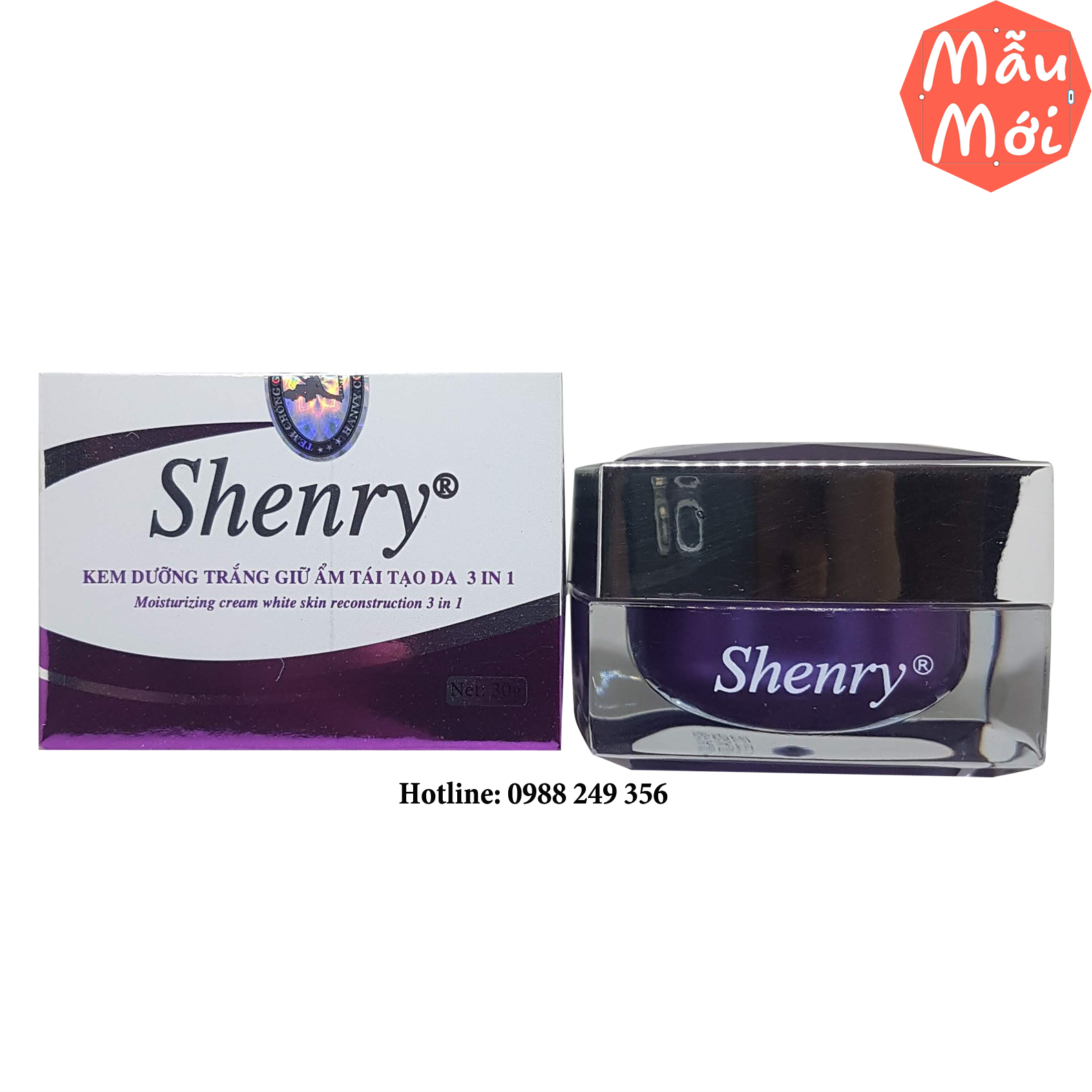 Kem Dưỡng Trắng- Giữ Ẩm- Tái Tạo Da 3in1 Shenry 30g &lt; Mẫu mới &gt;