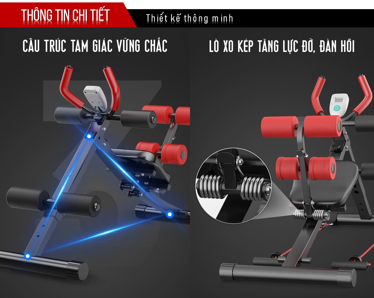 Ghế Tập Bụng, Thể Lực Đa Năng - Máy Tập Bụng - Máy Tập Eo - Ghế Tập Gym,Ghế tập thể hình tại nhà gấp gọn, khung thép chịu lực - Ghế Tập Cơ Bụng Đa Năng 6 trong 1