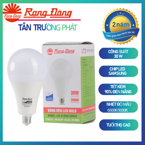 Bóng đèn LED BULB Tròn 30W Rạng Đông Model: A120N1/30W