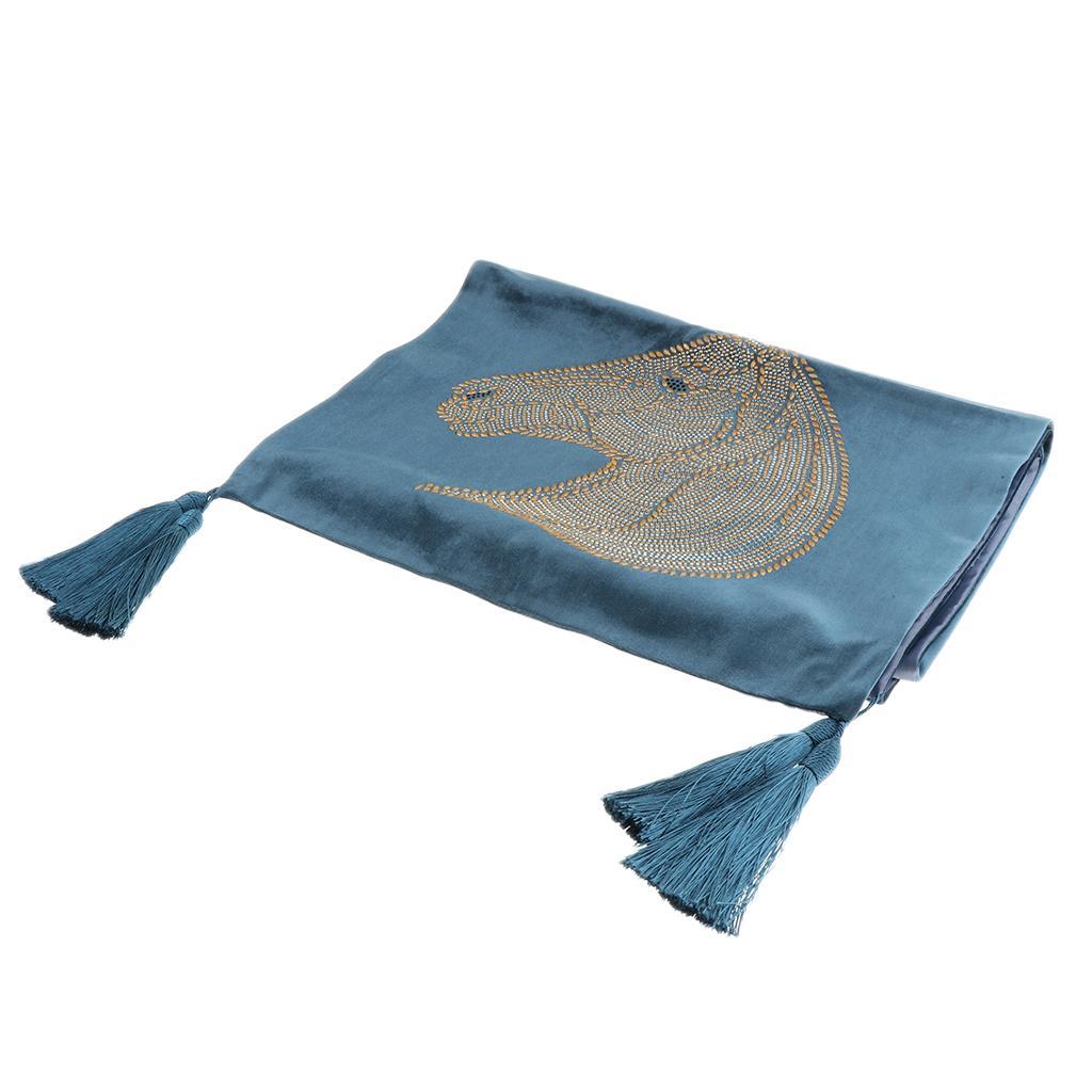 Bed Runner Decorative Bed Pad Protector Scarf Light Blue 180x50cm