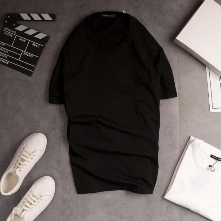 Áo phông trơn, áo thun nam tay ngắn form rộng 2 màu đen trắng dáng đẹp.