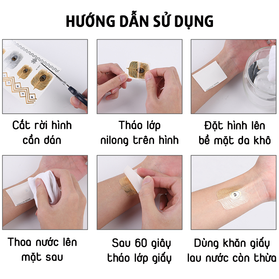 Hình xăm nhũ dán ngôi sao, hoa tuyết, chiếc lá, lông vũ mặt trăng cổ tay, cổ chân tạm thời Legaxi