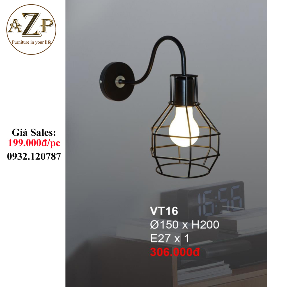 AZP - ĐÈN ỐP VÁCH / ĐÈN TRANG TRÍ / ĐÈN TREO TƯỜNG PHÒNG KHÁCH, PHÒNG NGỦ, NHÀ HÀNG, KHÁCH SẠN AZP-VT16 phong cách đương đại, hàng nhập khẩu AZP