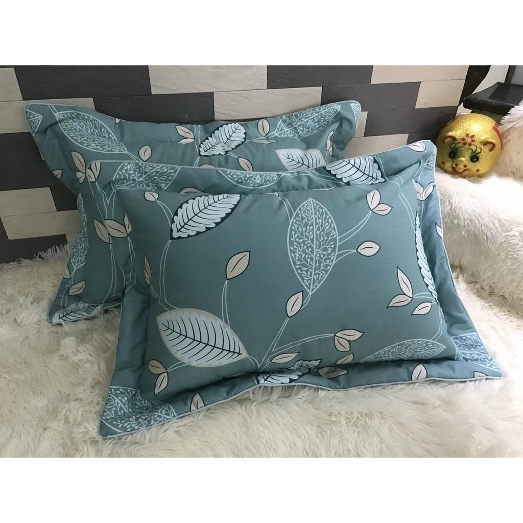 Vỏ gối nằm lót bông Cotton Hàn 50x70cm cả viền, chất liệu dày dặn, thấm mồ hôi tốt, khóa kéo (1 sản phẩm có 2 vỏ gối)