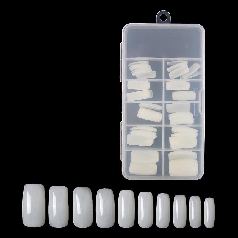 Set 100 Móng Tay Giả Màu Trắng