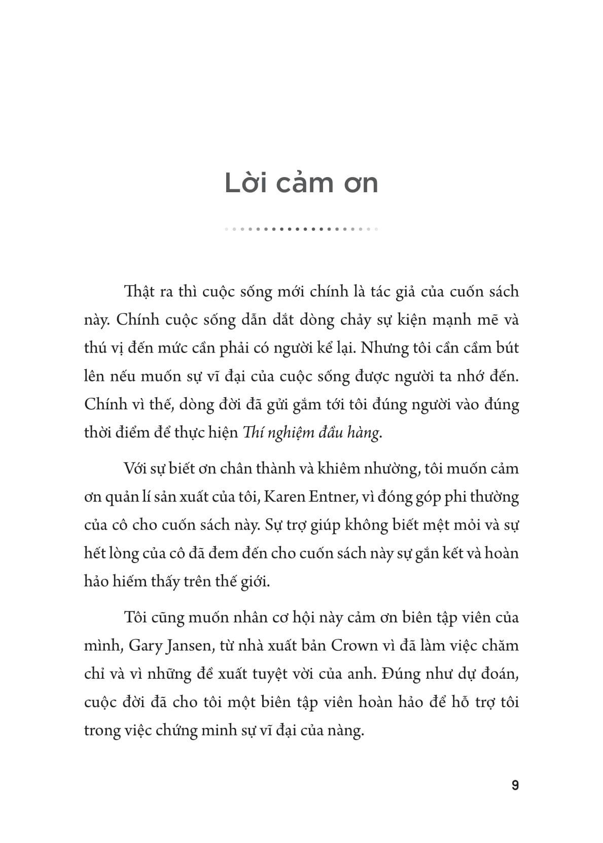 Sách Thí Nghiệm Đầu Hàng – Hành Trình Tuân Theo Sự Hoàn Hảo Của Dòng Đời