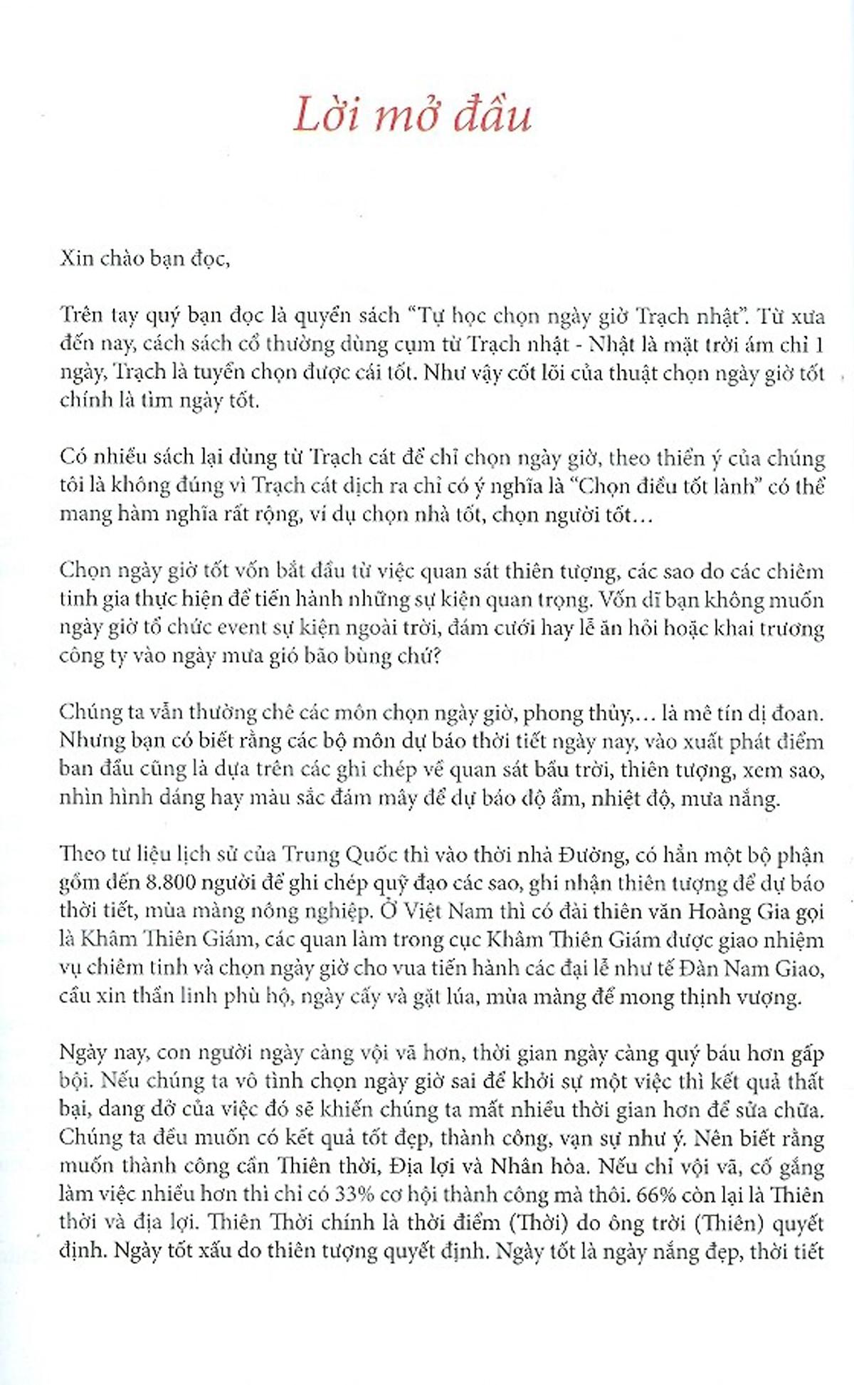 Tự Học Chọn Ngày Giờ Trạch Nhật