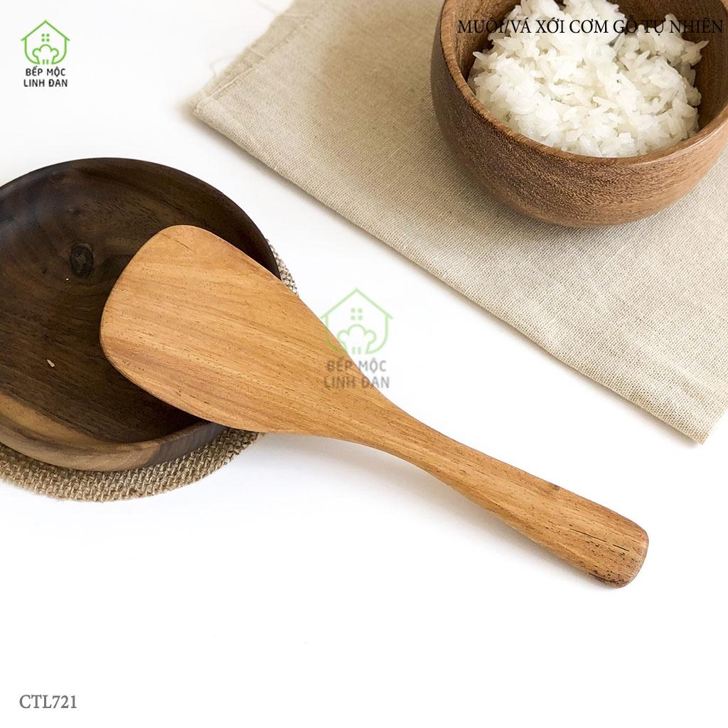 Muôi Xới Cơm Gỗ Tự Nhiên Để Mộc HAHANCO An Toàn Cho Sức Khỏe