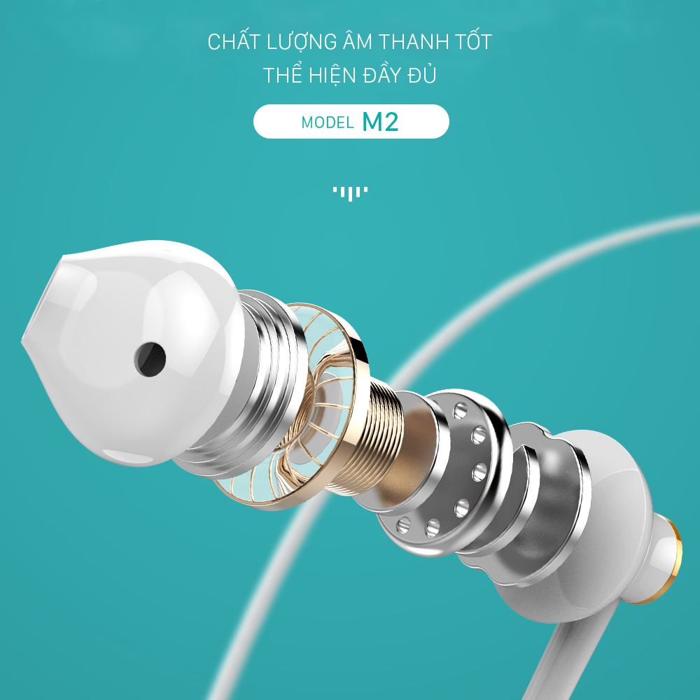 Tai nghe JUYUPU M2 jack 3.5mm nhét tai chống ồn chống rối tai nghe có dây dành cho iPhone Samsung OPPO VIVO HUAWEI XIAOMI - HÀNG CHÍNH HÃNG