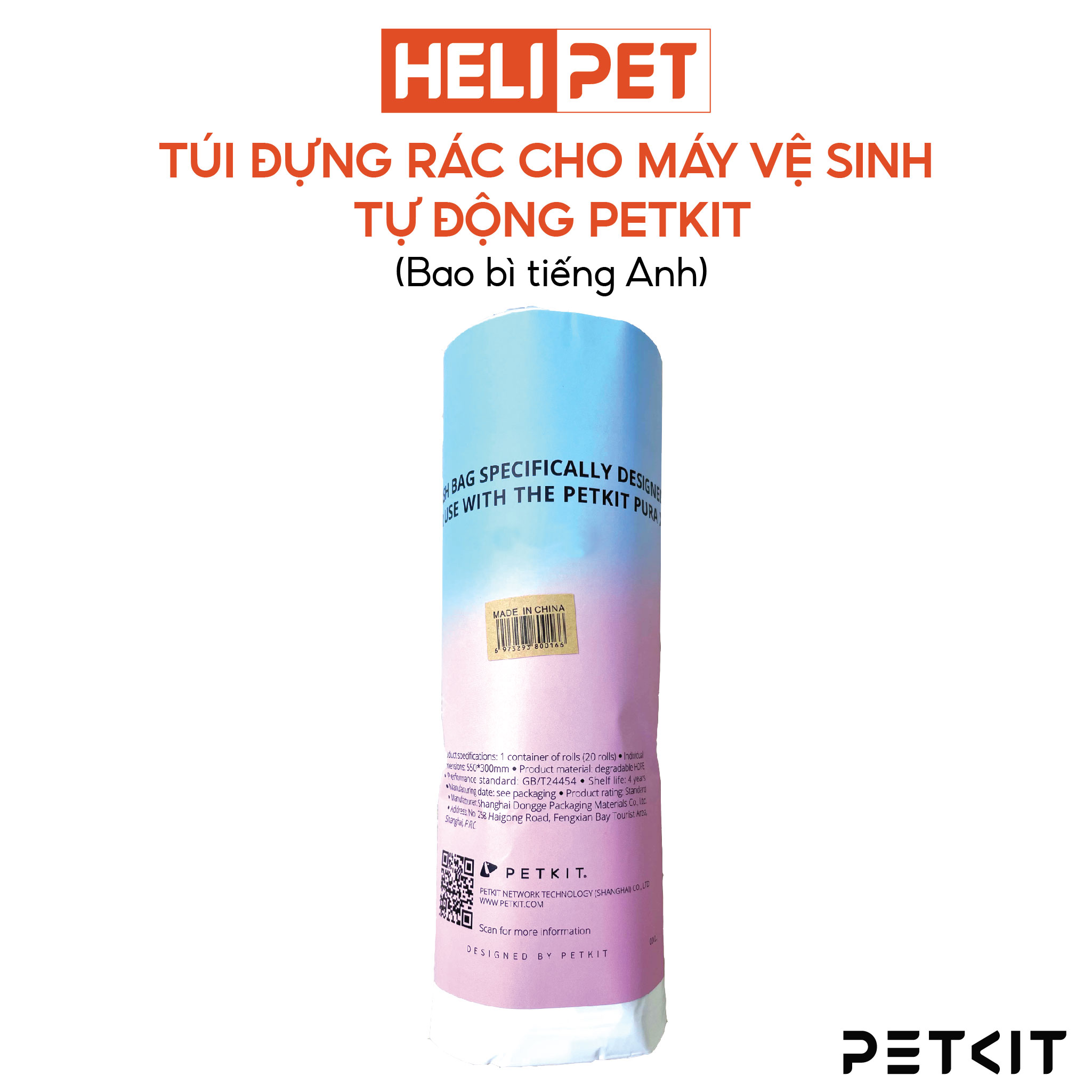 Túi Đựng Rác Dùng Cho Máy Vệ Sinh Tự Động Cho Mèo Pura X và Pura Max Petkit- HeLiPet