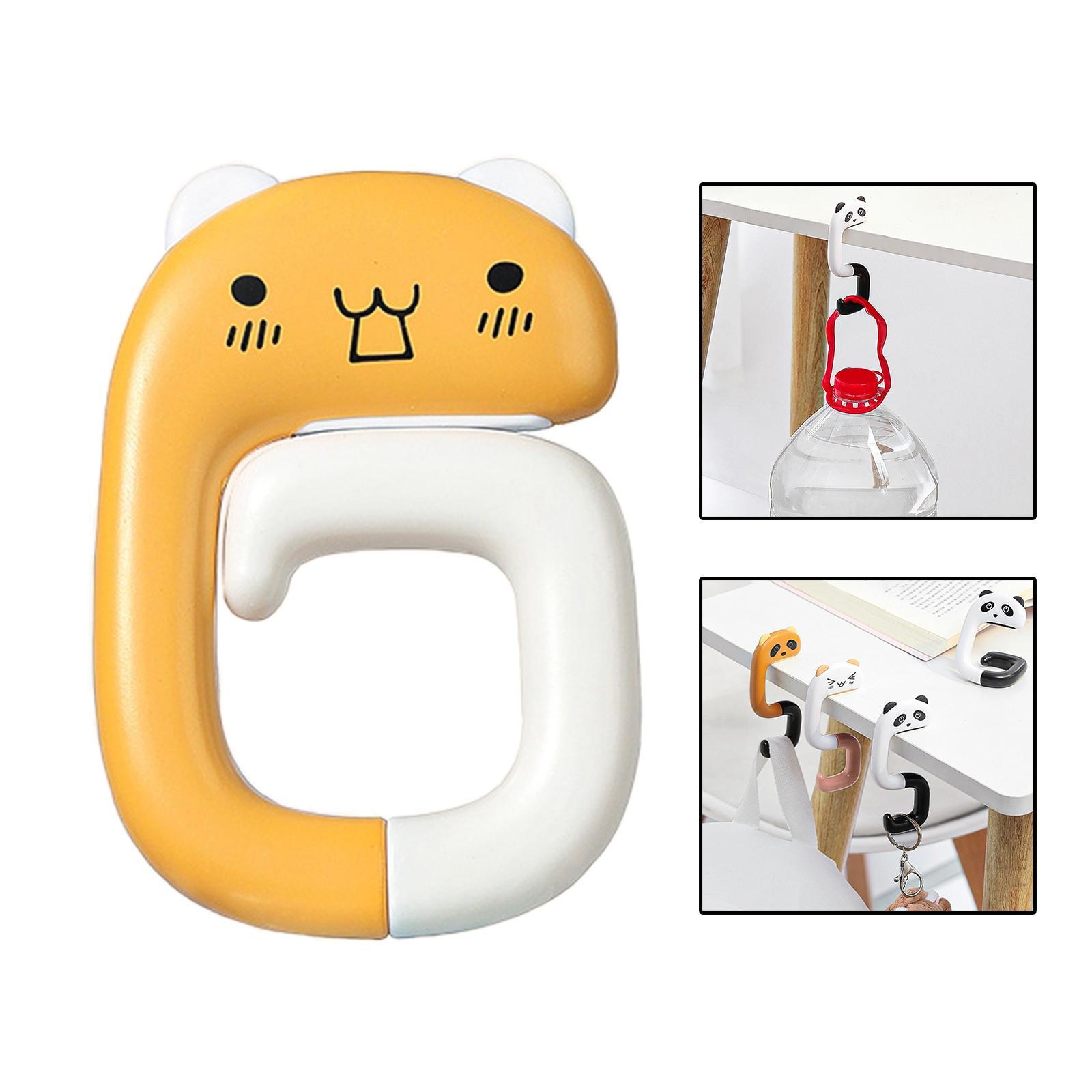 Portable Table Bag Holder Outdoor Bag Hook for Desk office Yellow