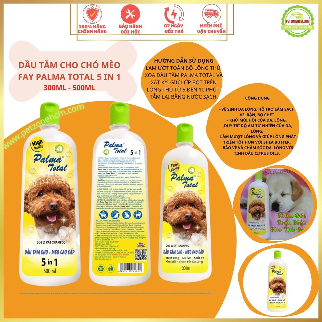 Dầu tắm Fay Palma Total tác dụng 5 trong 1 cho chó mèo 300ml và 500ml