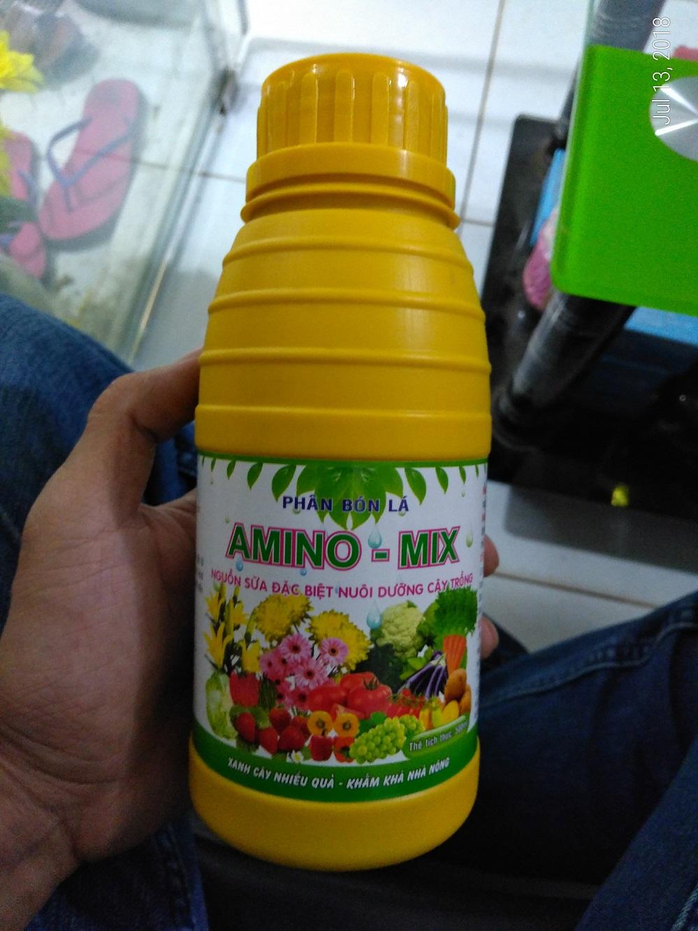 Phân bón lá hữu cơ sinh học Amino Mix kích thích sinh trưởng 500ml (kích lá rễ dùng cho mọi loại cây trồng)