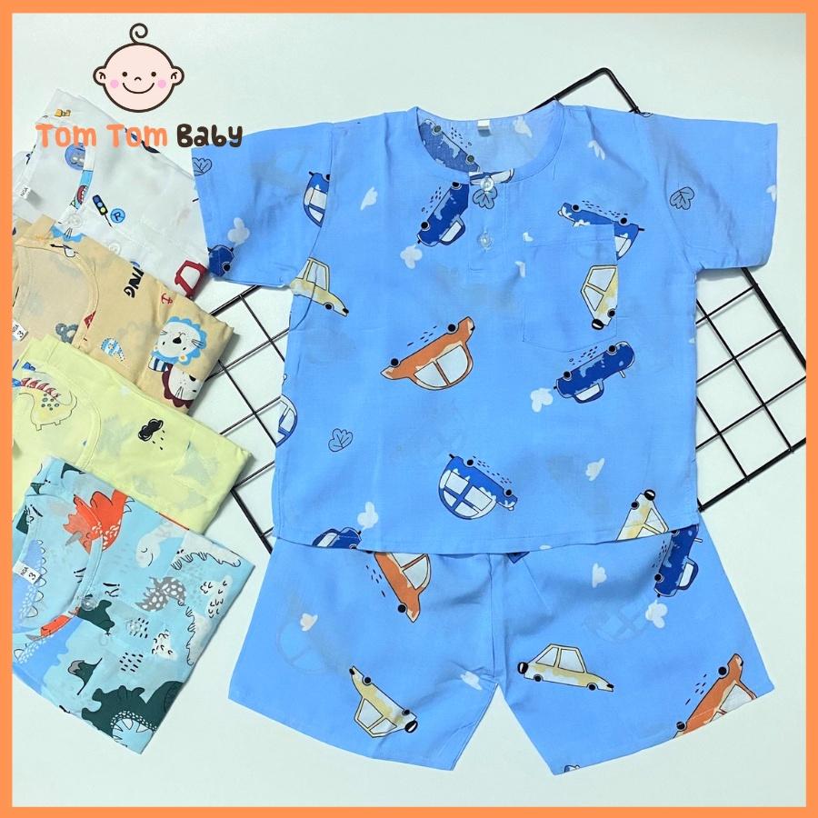 Bộ quần áo trẻ em vải Tôn BÉ TRAI TAY NGẮN BABY TOLE Size 1-16 cho bé trai 5-55kg