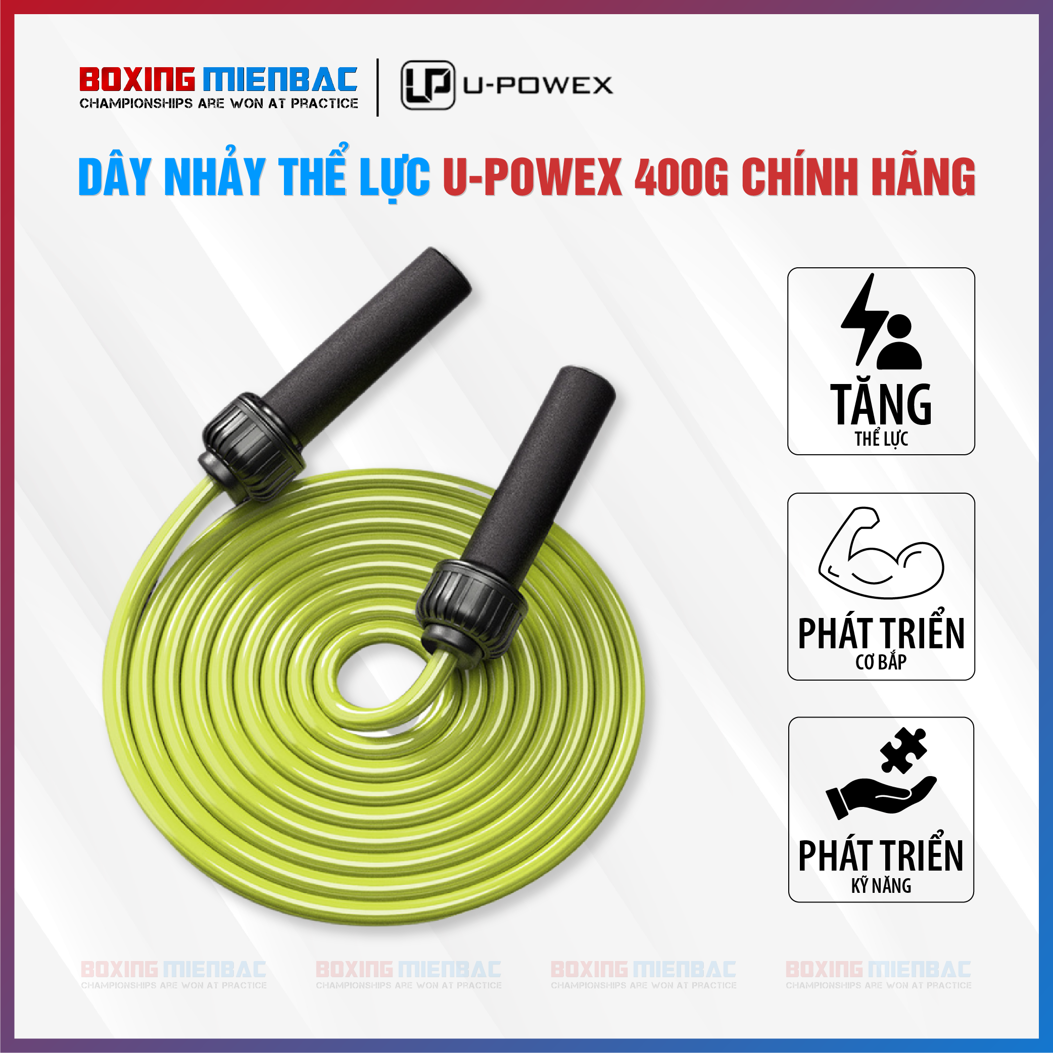 Dây nhảy U-POWEX MuayThai/ Boxing - Jump Rope Heavy Weighted MMA Boxing BJJ MTB Skiping