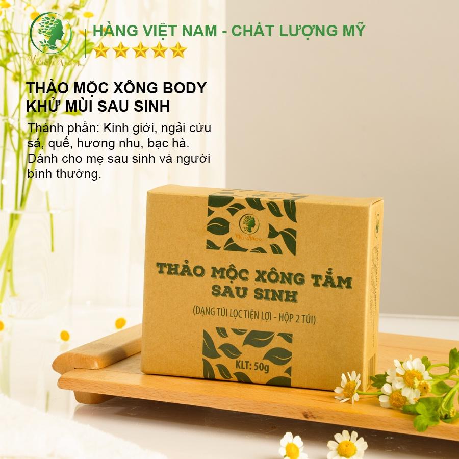 Bộ thảo mộc xông hơi cơ bản Wonmom ( 1 Hộp xông cửa mình + 2 Hộp xông tắm sau sinh loại 6 túi/hộp )