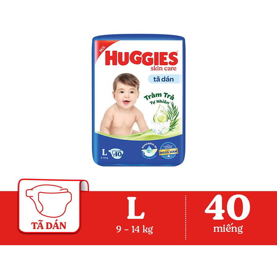 Tã dán Huggies Skincare Jumbo L40