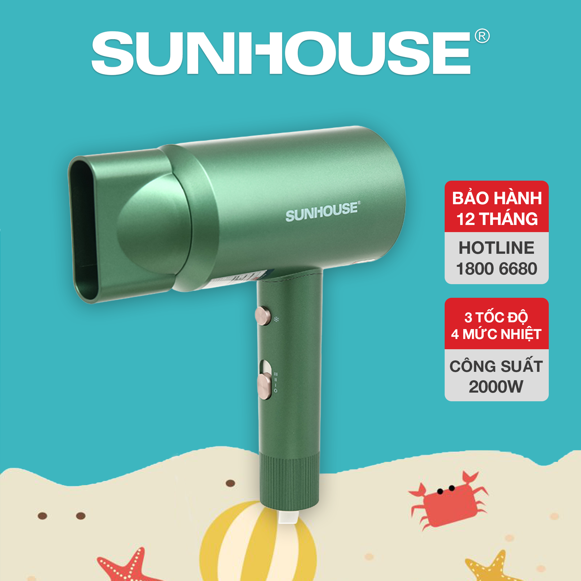 Máy sấy tóc SUNHOUSE SHD2315B