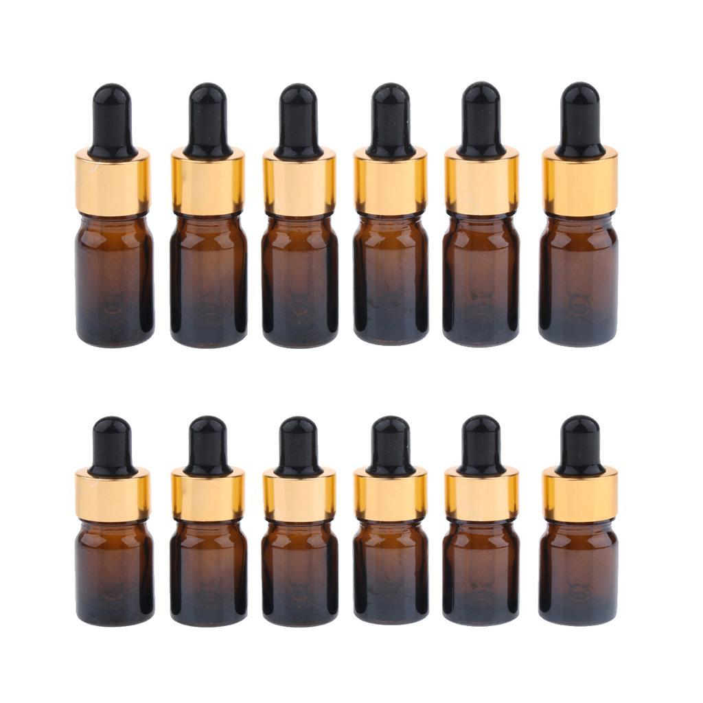 12 Pieces Amber Bottle Glass Bottle Essential Oil Perfume Bottle with Dropper for Everyday Use By Women