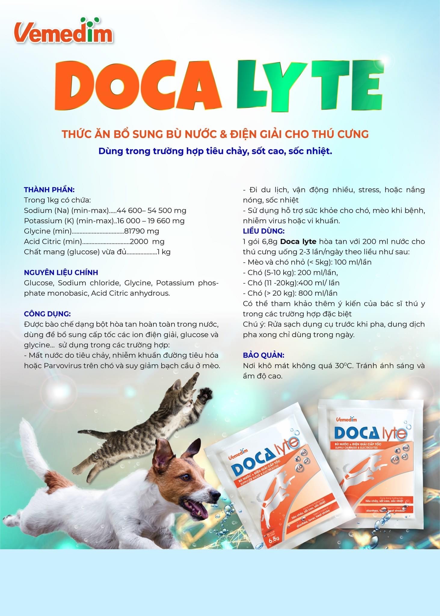 Docalyte - Bù nước và điện giải cấp tốc cho chó mèo