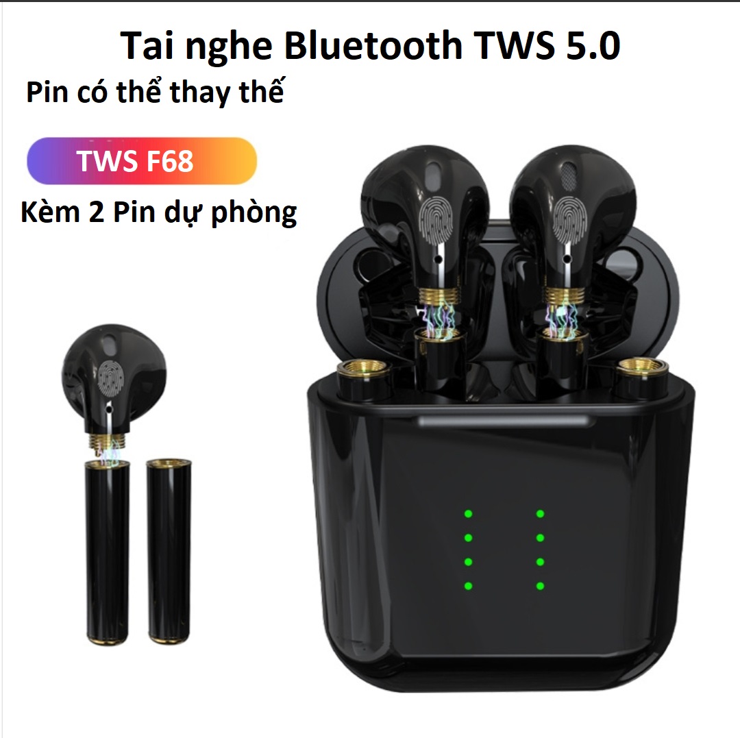 Tai nghe Bluetooth 5.0 TWS cảm ứng với chất lượng âm thanh Hifi , trợ lý giọng nói Siri, hỗ trợ cho mọi dòng máy IOS / Androi / Apple .