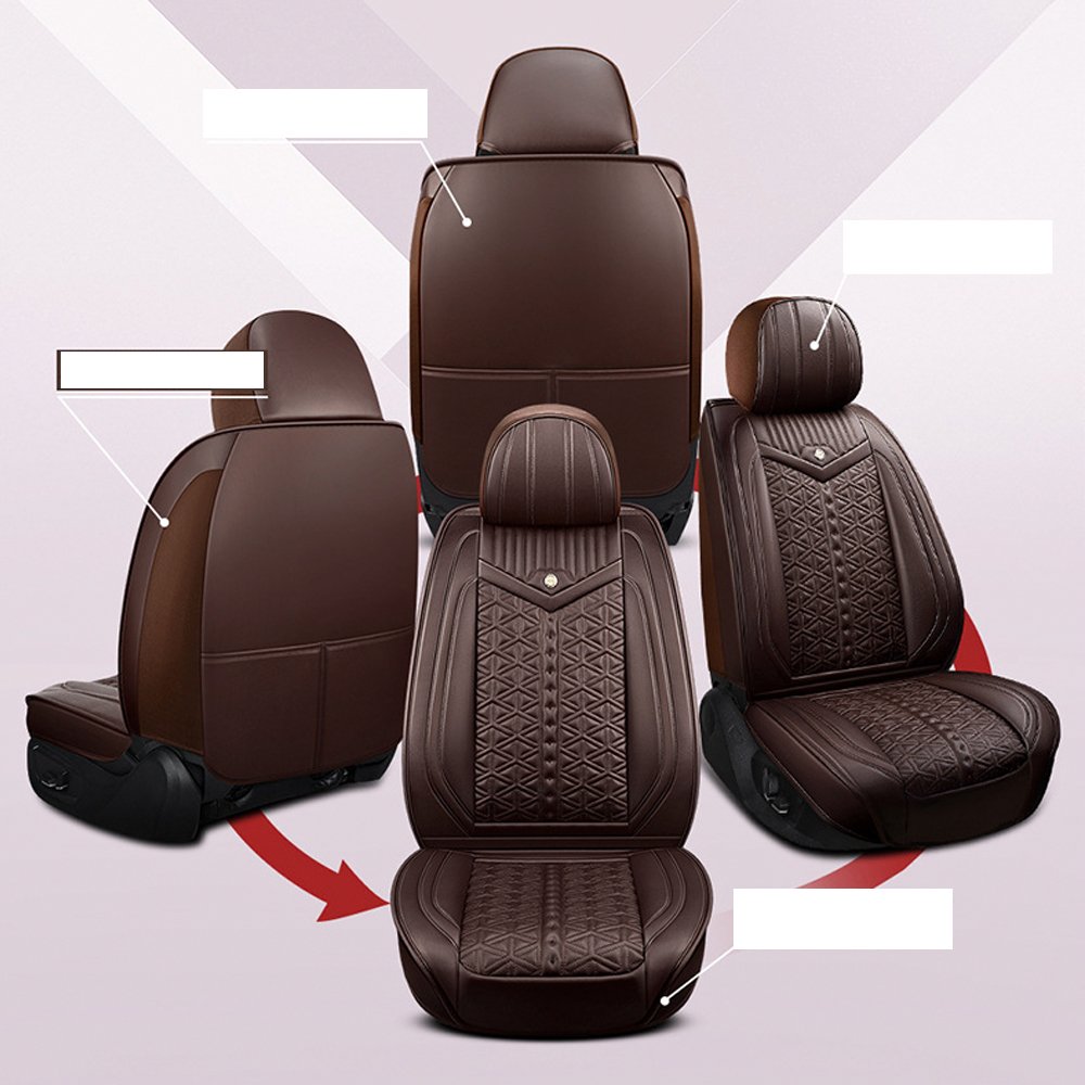 Bộ 5 ghế lót ô tô DA PU SIÊU CAO CẤP,thiết kế sang trọng với 2 gói lưng,2 gói đầu.phù hợp mọi loại xe-83209