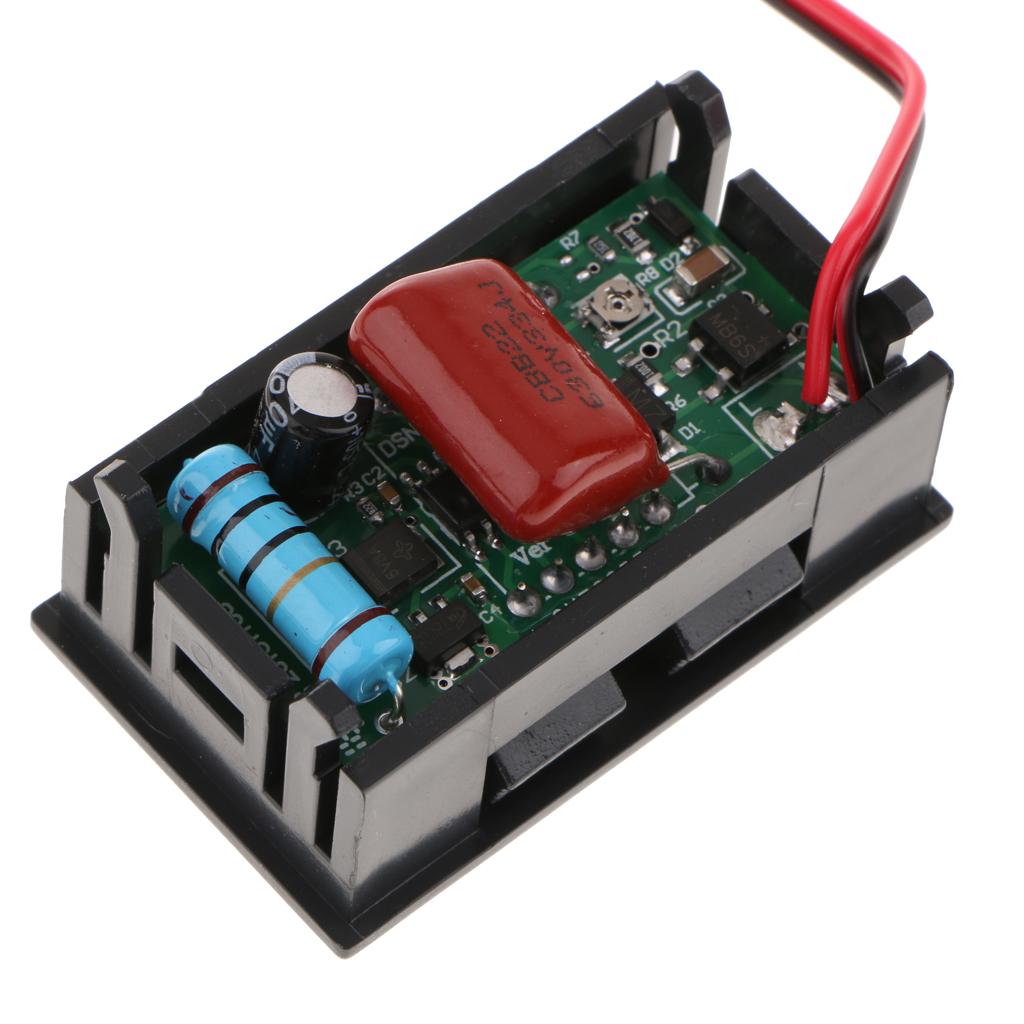 2x0.56" 2 Wire AC70-500V Digital Voltmeter Volt Voltage Meter Car Motor Green