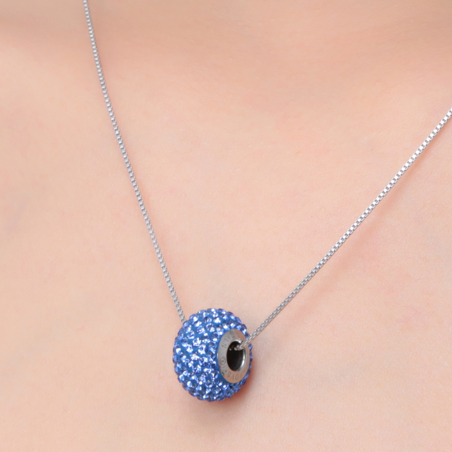 Dây Chuyền Tropicana Phối Charm Swarovski Pha Lê Đá Xanh Dương