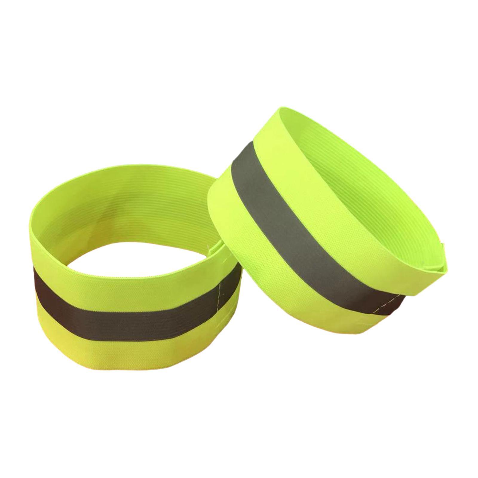 2x Reflective Armbands Adjustable Reflective Bands for Sports Adults