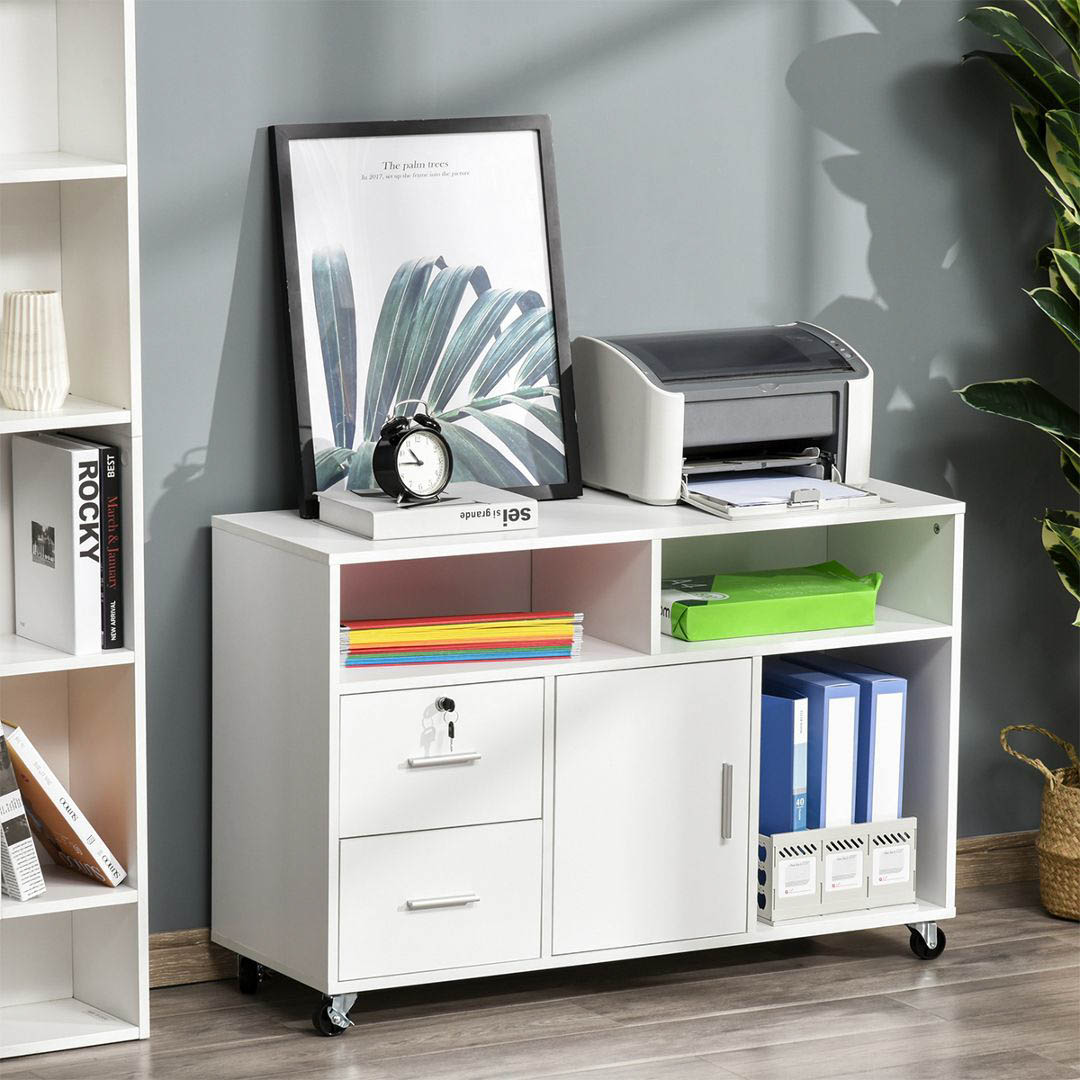 Kệ để máy in gỗ hiện đại SMLIFE Plum | Gỗ MDF dày 17mm chống ẩm | D100xR35xC71cm
