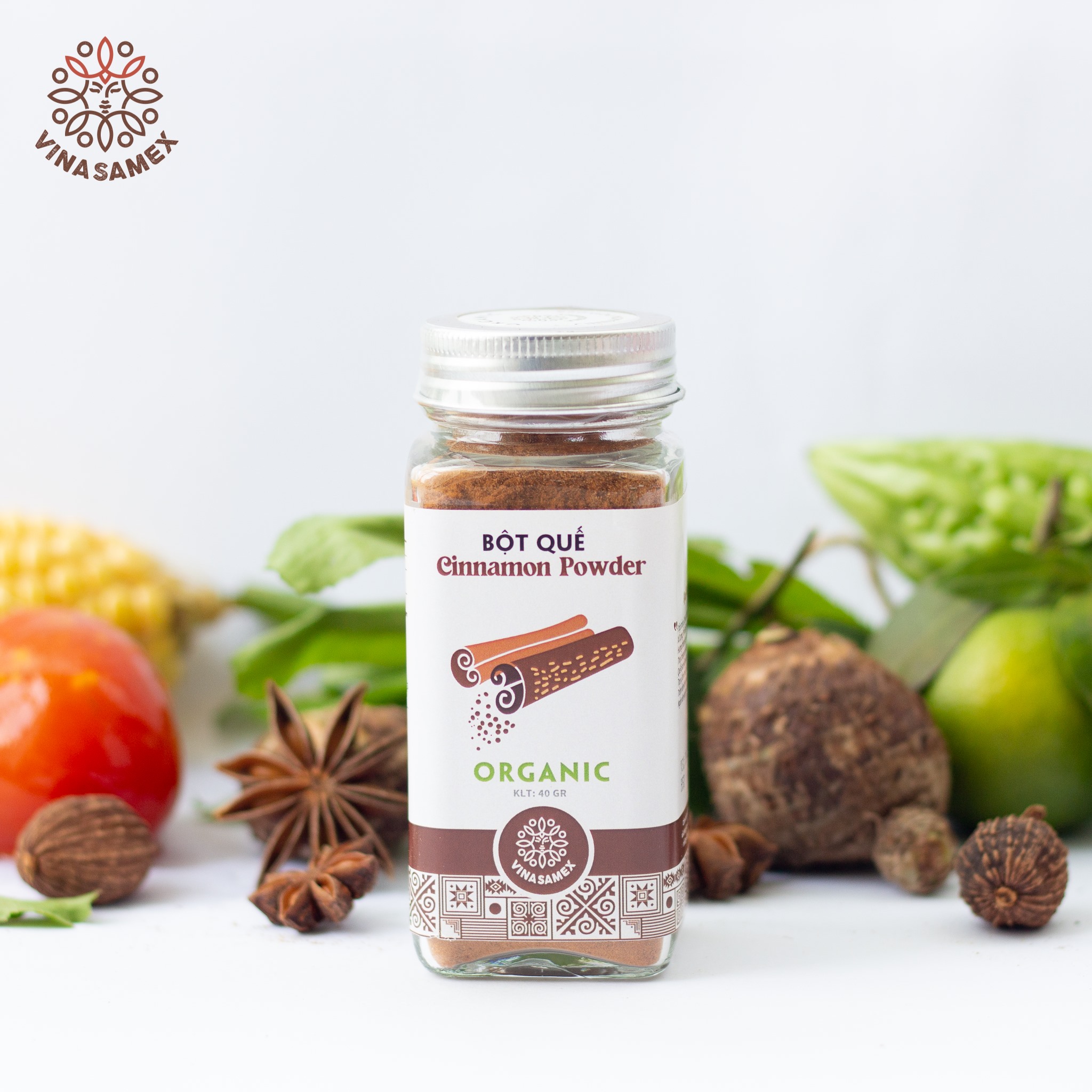 Bột quế hữu cơ Vinasamex 40g - Vinasamex Organic Cinnamon Powder 40g