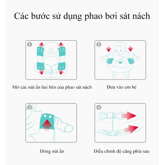 Phao Bơi Không Bơm Hơi MAMBOBABY Chống Lật Cho Trẻ từ 8 tháng đến 3 tuổi