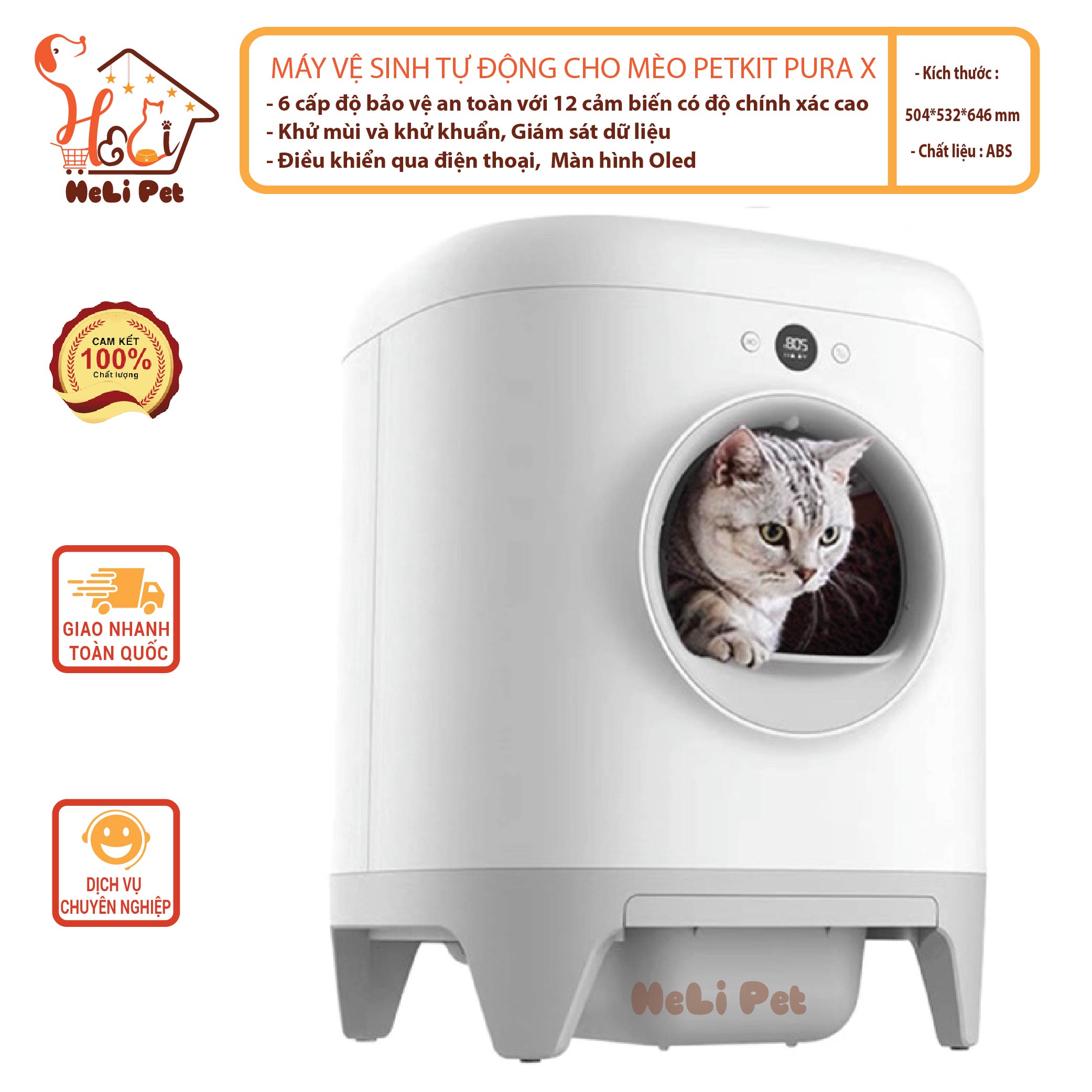 Máy Vệ Sinh, Dọn Phân Mèo Tự Động PETKIT PURA X  2024 - HeLiPet