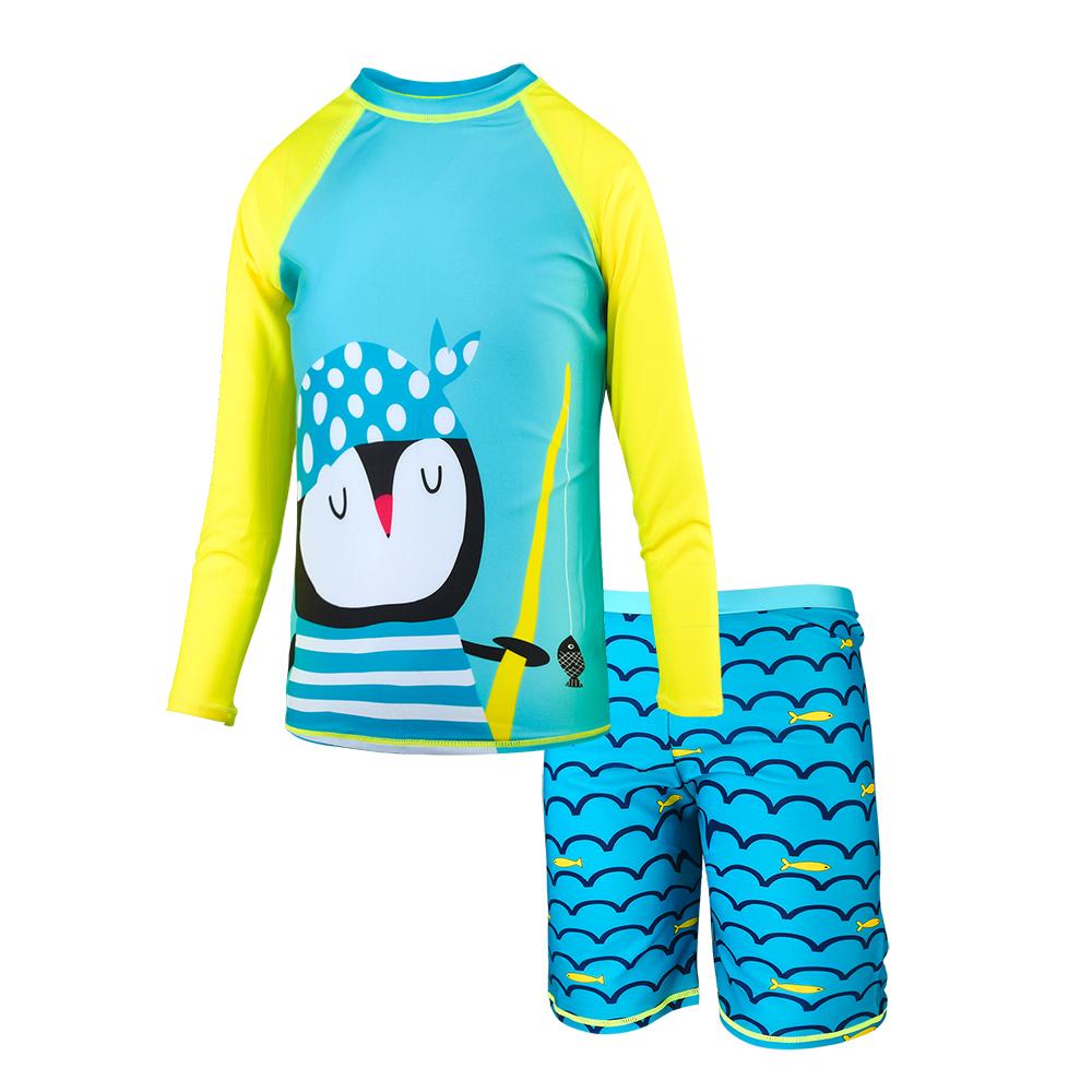 Mới Trẻ Em Bé Trai Đồ Bơi Bơi Tắm Lướt Sóng Bơi Chống Nắng Cá Mập In Bộ Đồ Bơi Đầu + Quần Short Trẻ Em Bé Trai Bơi Đi Biển