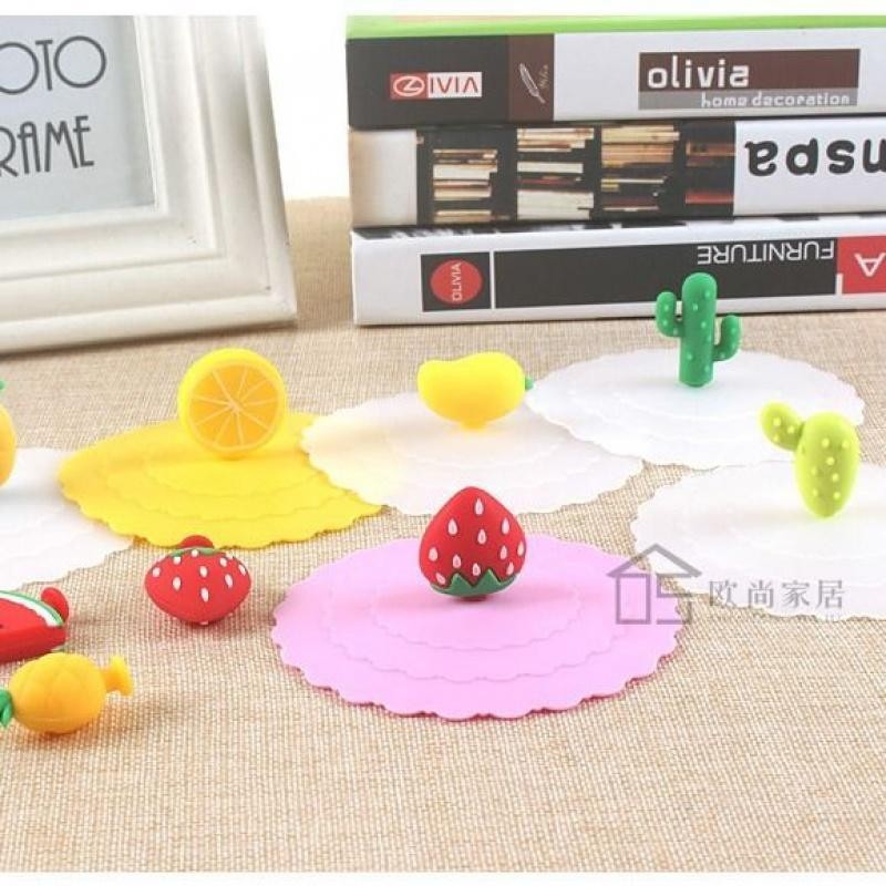 Nắp đậy ly cốc bằng silicon chống bụi dễ thương giúp giữ cốc uống và đồ uống của bạn sạch sẽ và hợp vệ sinh HT611 - Giao Ngẫu Nhiên