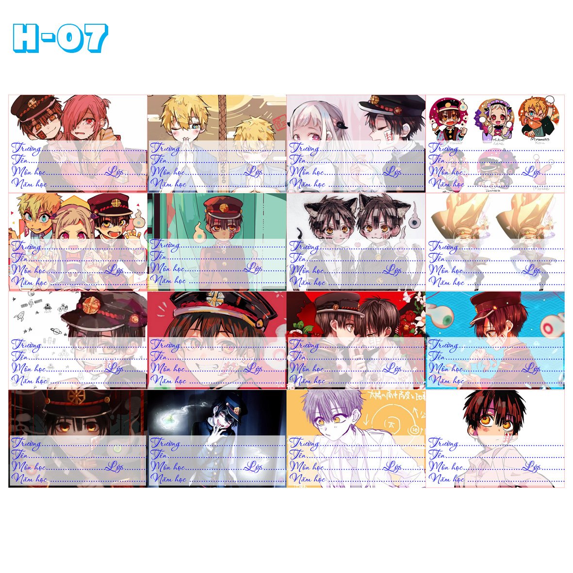 Nhãn vở set 32 nhãn Jinbaku shounen hanako-kun