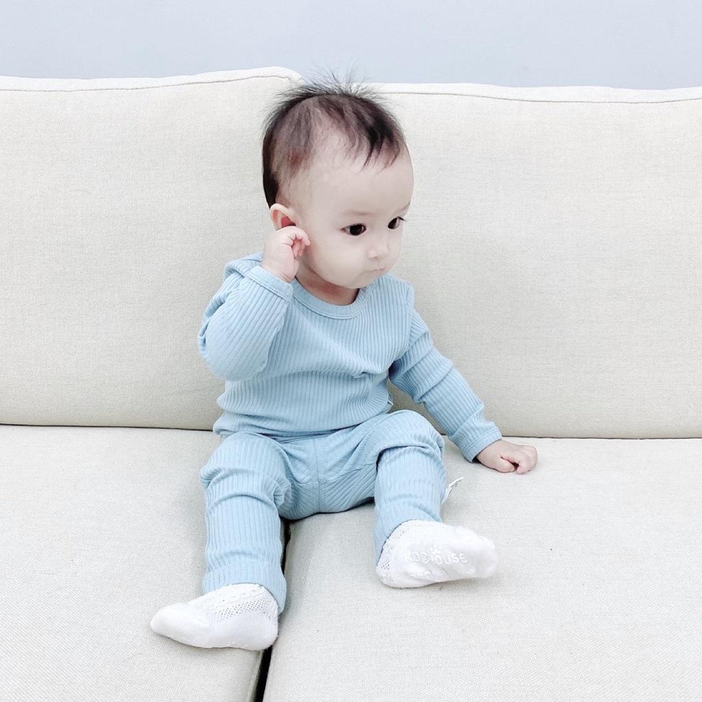 Bộ dài tay thun tăm cổ tròn cho bé trai, bé gái - MC182
