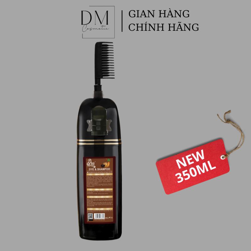 Dầu Gội Phủ Bạc Sin Hair 350ml Màu Nâu Có Lược Chải Giúp Đen Tóc Tự Nhiên Bằng Nhân Sâm Nhật Bản