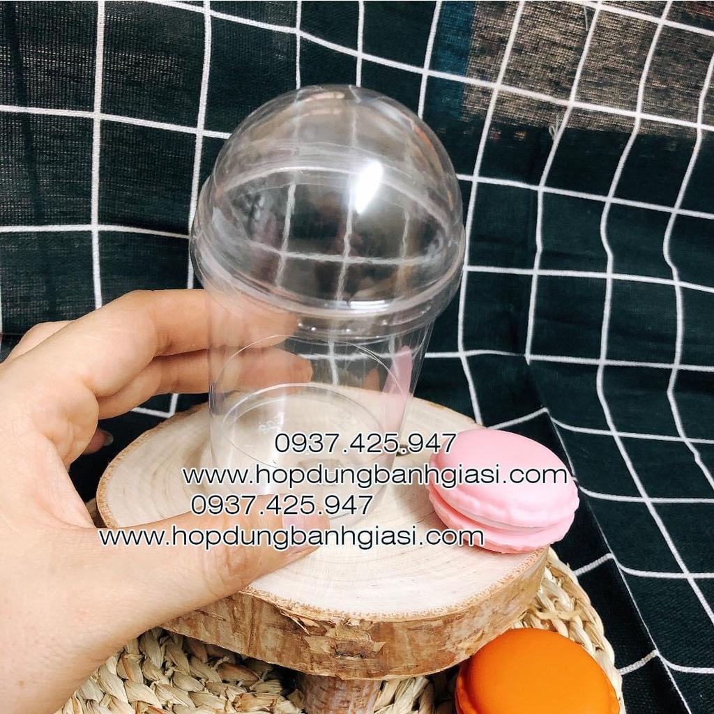 Set 100 bộ ly đựng bánh lạnh nắp cầu LC-6080