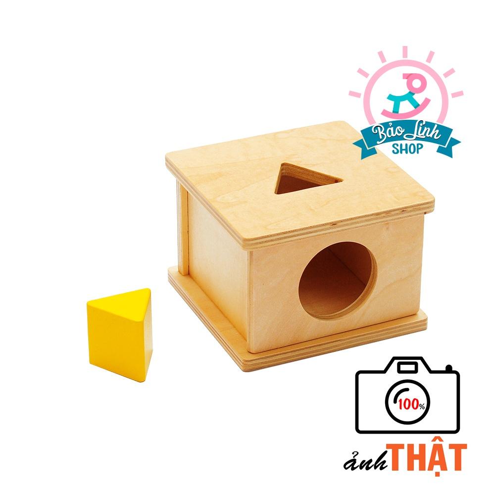 Đồ chơi cho bé 12-15 tháng tuổi - Hộp thả khối tam giác - Giáo cụ Montessori 0-3