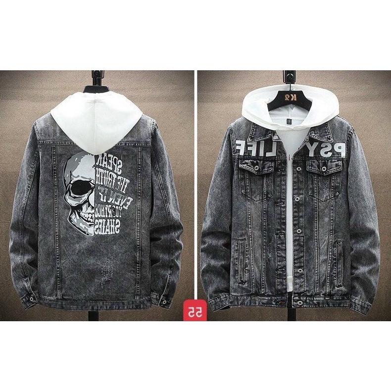 Áo khoác jean nam có mũ cao cấp, chất liệu denim thoáng mát, hàng chuẩn shop BEN Shop0807 v19