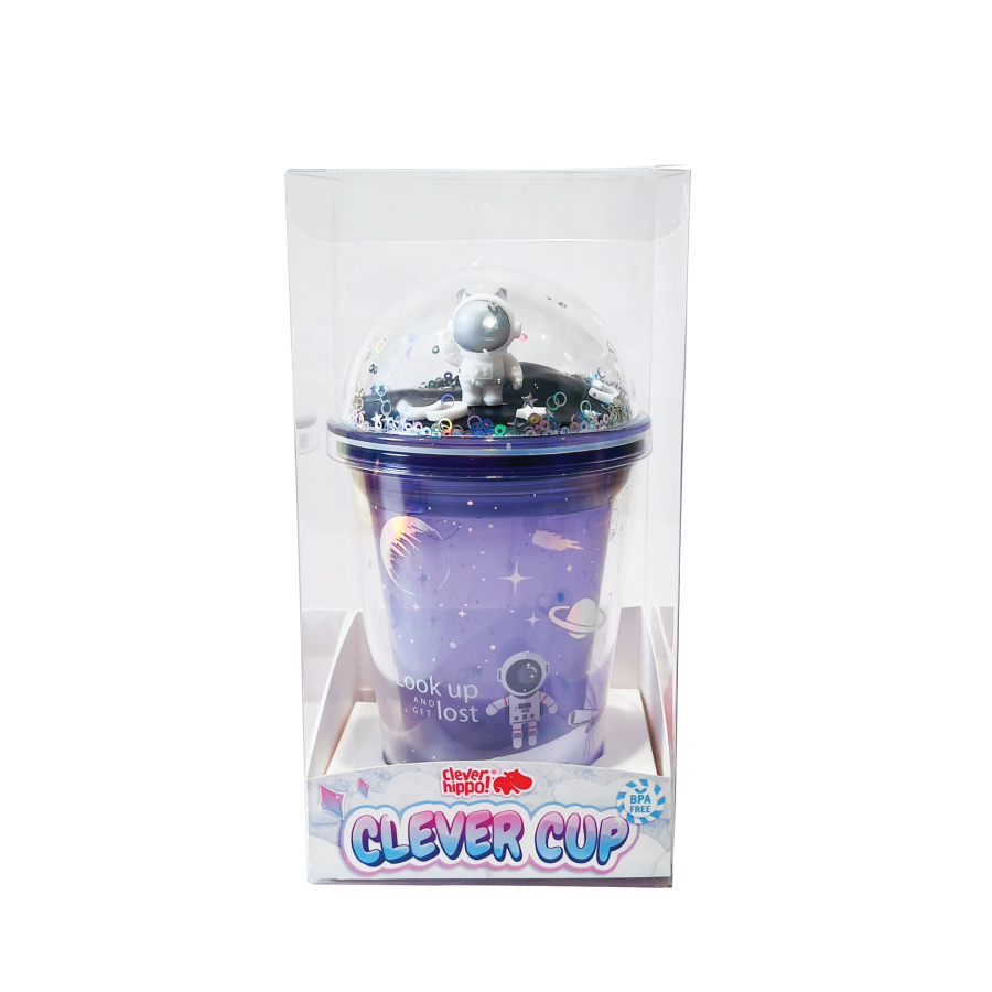 Ly Nhựa Clever Cup Astronaut Galaxy Tím CLEVERHIPPO PCUP05/PURPLE