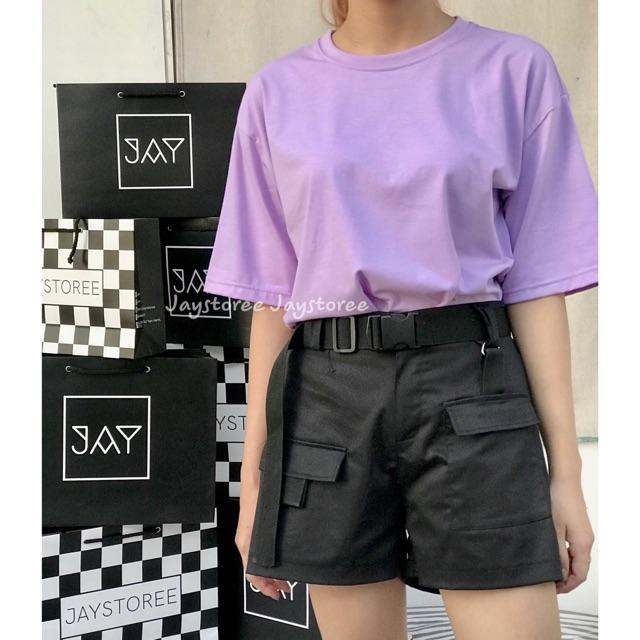 Áo Thun Trơn Unisex VÀNG/TÍM/XÁM/ĐEN/TRẮNG/NÂU/TAN form Nam Nữ unisex ️ Kiểu áo phông form rộng Jaystoree