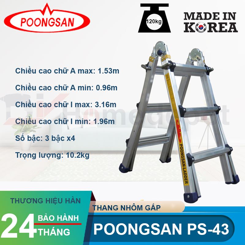 Thang nhôm Hàn Quốc Poongsan PS-43