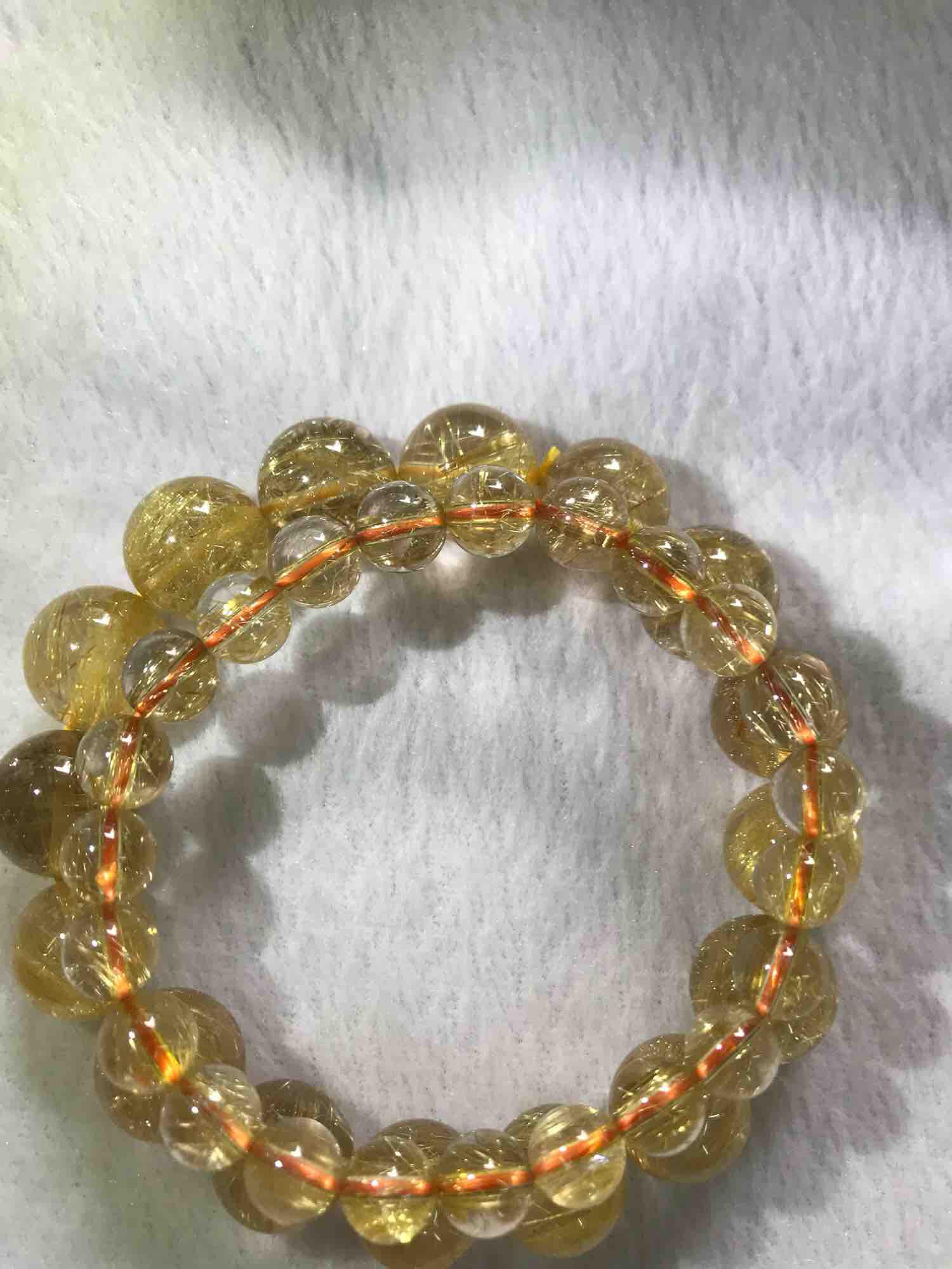 VÒNG THẠCH ANH TÓC VÀNG ĐẸP 8MM NỮ MỆNH KIM THỔ THỦY ĐÁ THIÊN NHIÊN